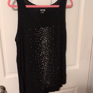 Apt. 9 Black Tank Top with Silver Detailing